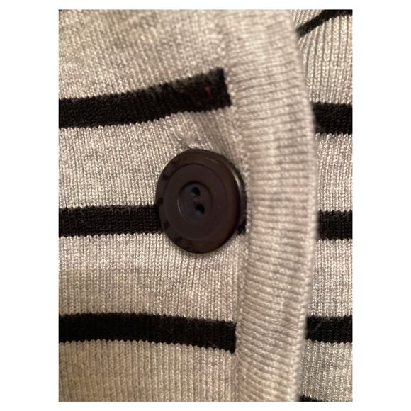 Gray and Black Striped Cardigan Sweater NWOT - Picture 4 of 5